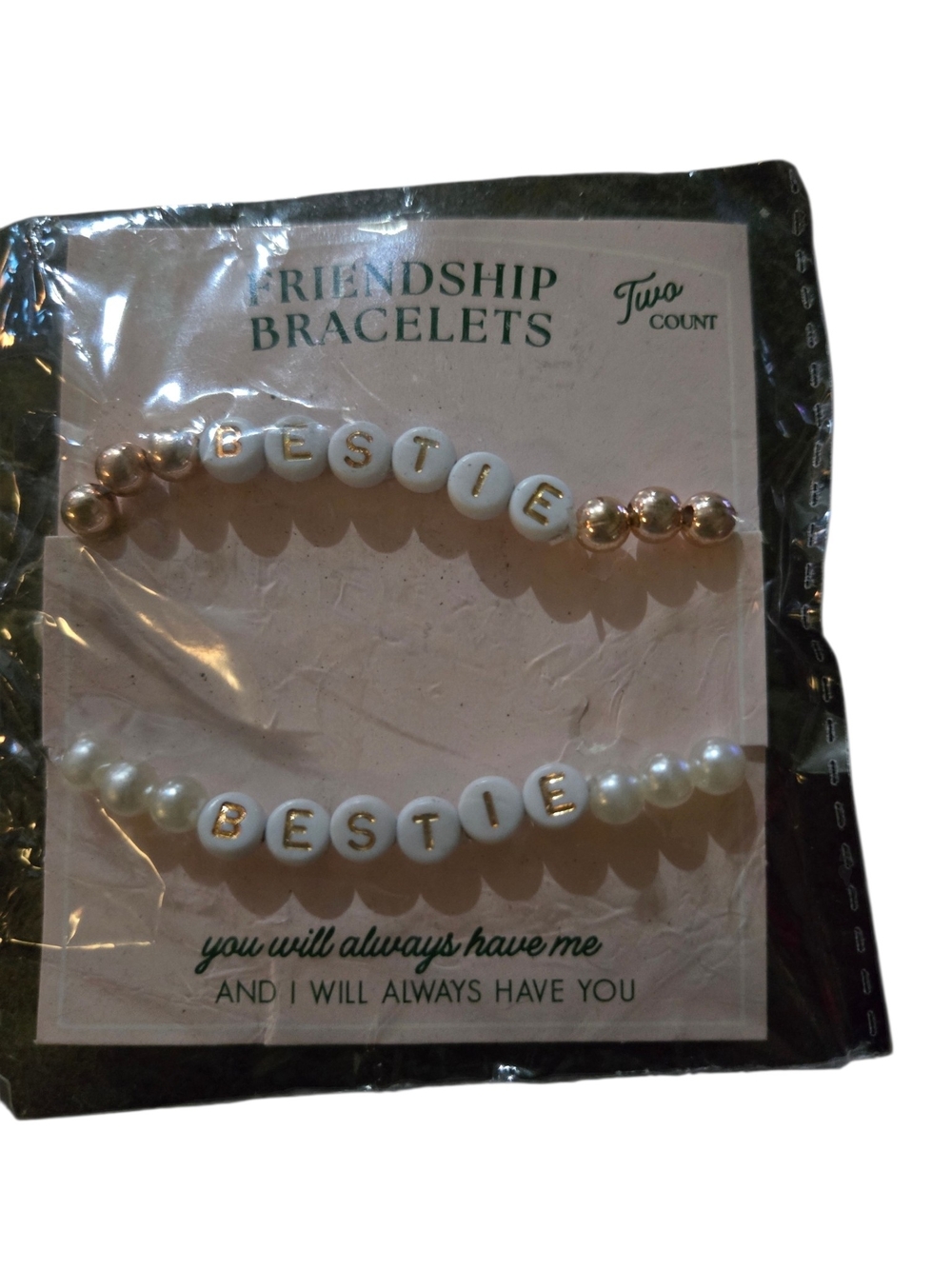 Friendship Bestie Bracelet Set - White and Gold
